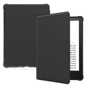 For Amazon Kindle Paperwhite 5 (2021) 6.8-inch Drop-Resistant PU Leather + TPU Protective Case Auto Wake/Sleep Case - Black
