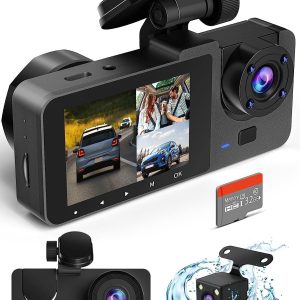 Dash Camera for Cars,4K Full UHD Car Camera Front Rear, Built-in Super Night Vision (with Free 32GB SD Card)